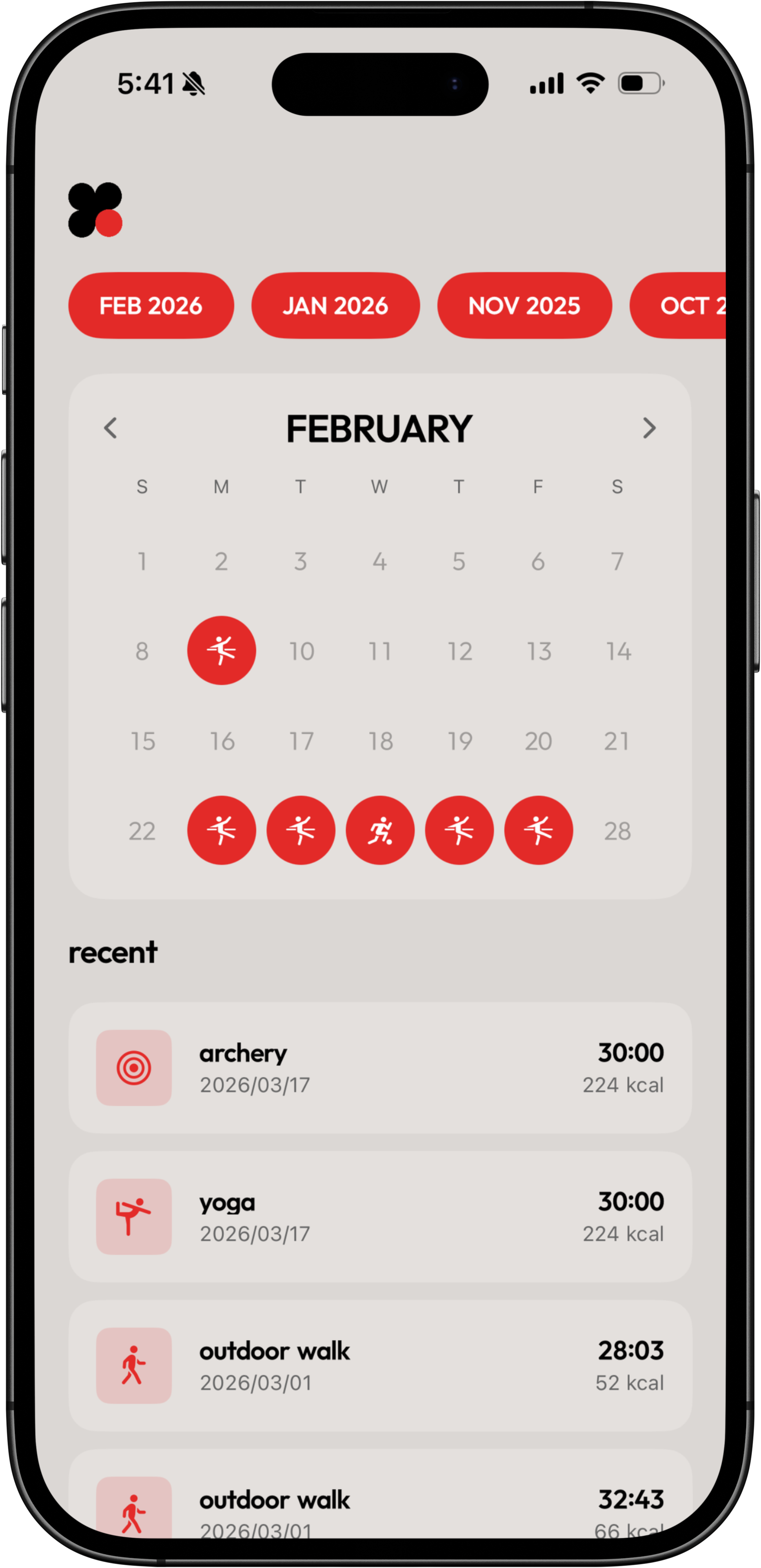 Calendar view